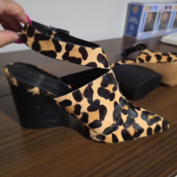 Leopard Cheetah Print Mules Western Cowboy with Block Heel 8.5 - Picture 8 of 8